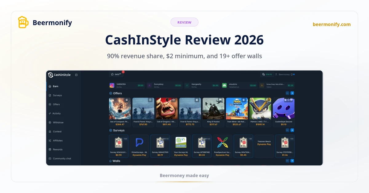 CashInStyle Review 2026: A Reliable GPT Platform?