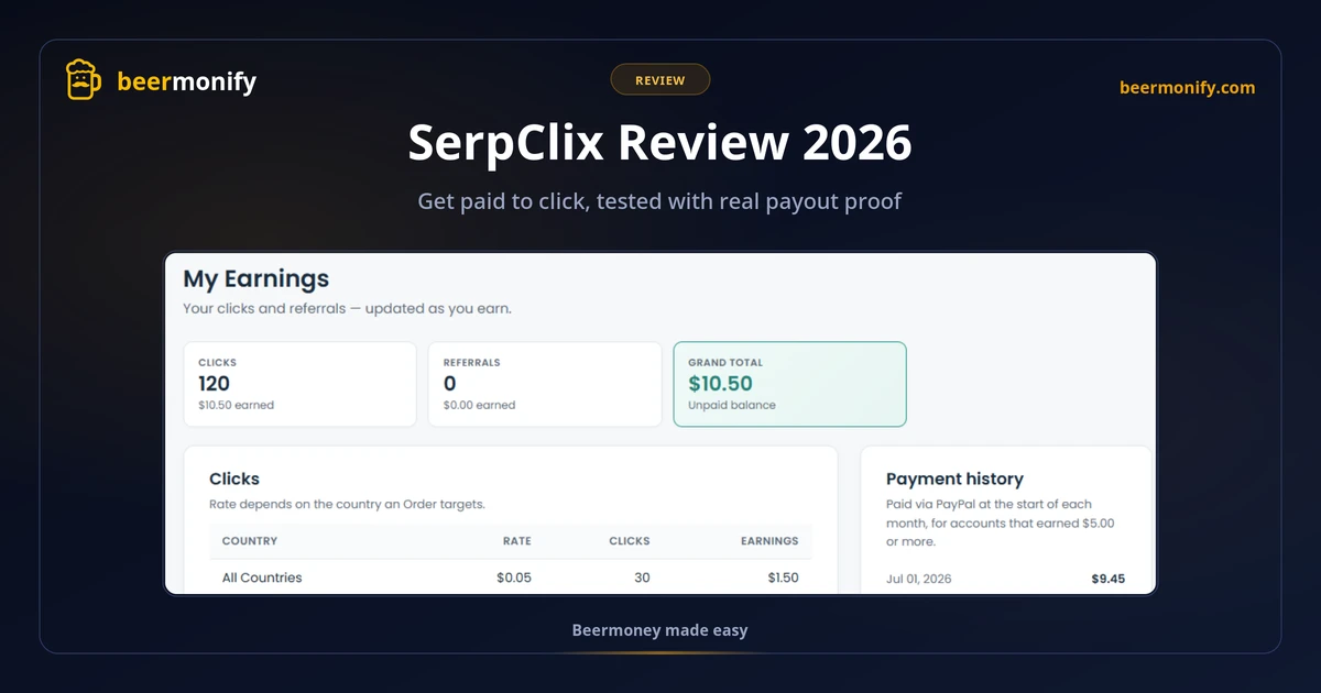 SerpClix Review 2026: Get Paid to Click, Is It Worth It?