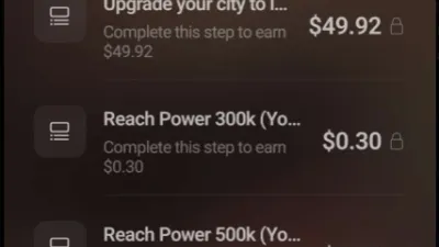 EarnOS reward breakdown for the Call of Dragons offer showing small early steps and $249.60 locked behind reaching Power 10M