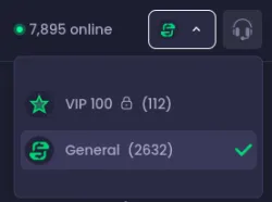 Discord do Freecash mostrando o canal VIP 100 com 112 membros e o chat Geral com 2632 membros